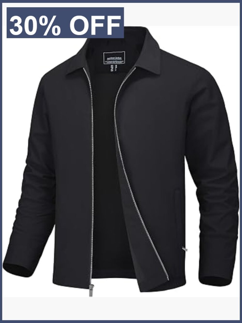 Men's Lightweight Jacket Full Zip Windbreaker Golf Coat Casual Dress